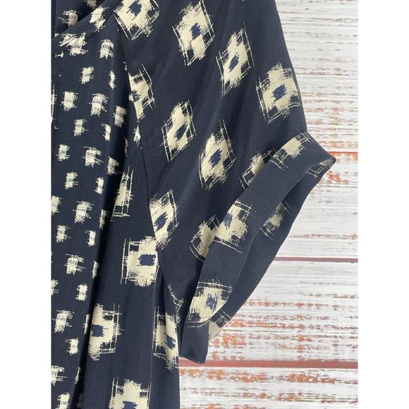 NWOT Joie Navy & Cream Polyester Dress w/ Cap Sleeves Sz Small - Picture 8 of 11